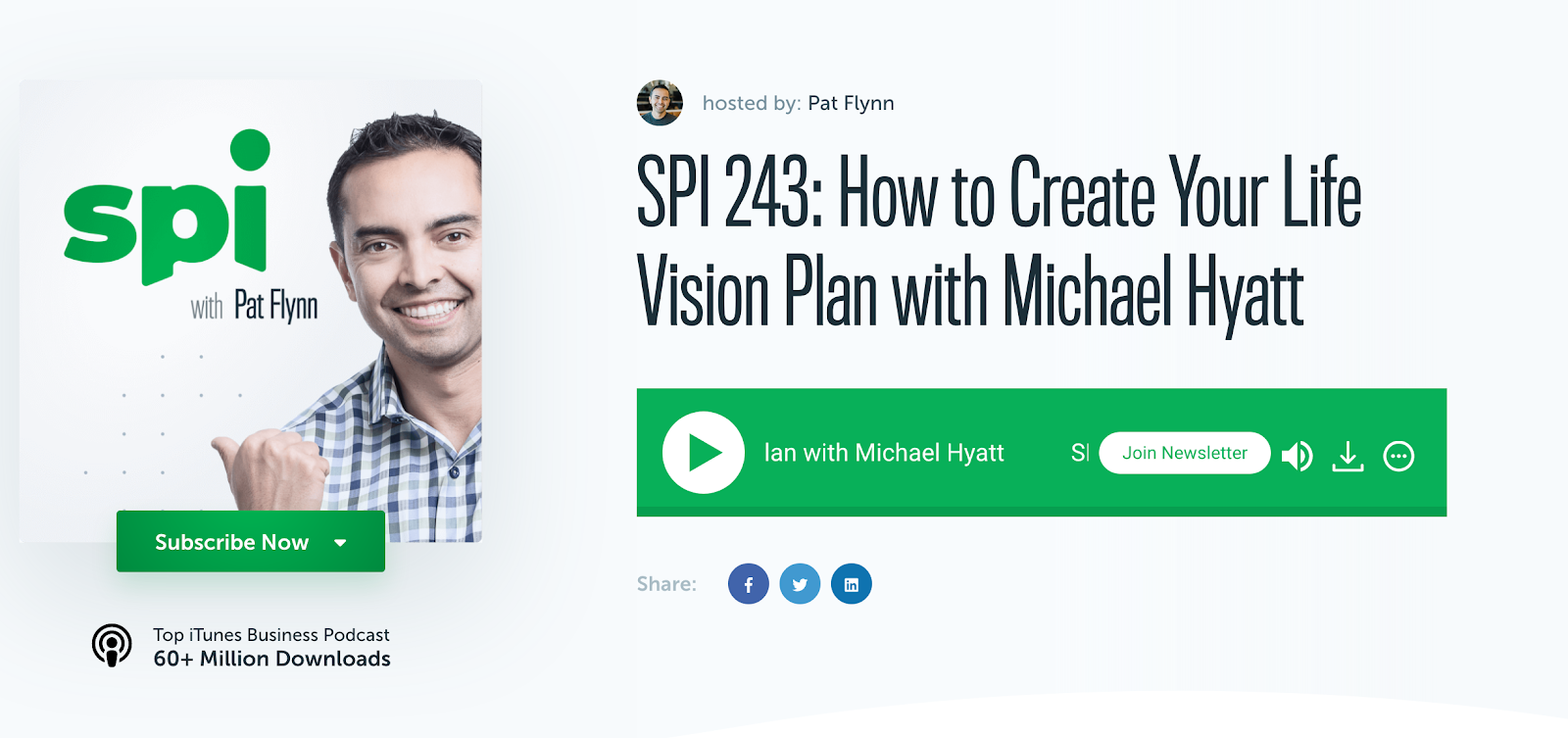 Hosted by Pat Flynn: How to Create Your Life Vision Plan with Michael Hyatt
