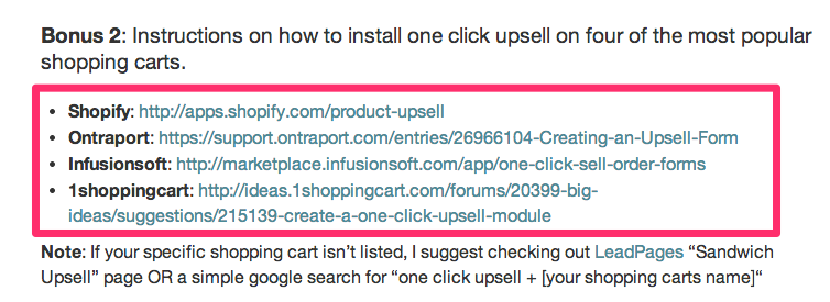 one click upsell example after lead magnet